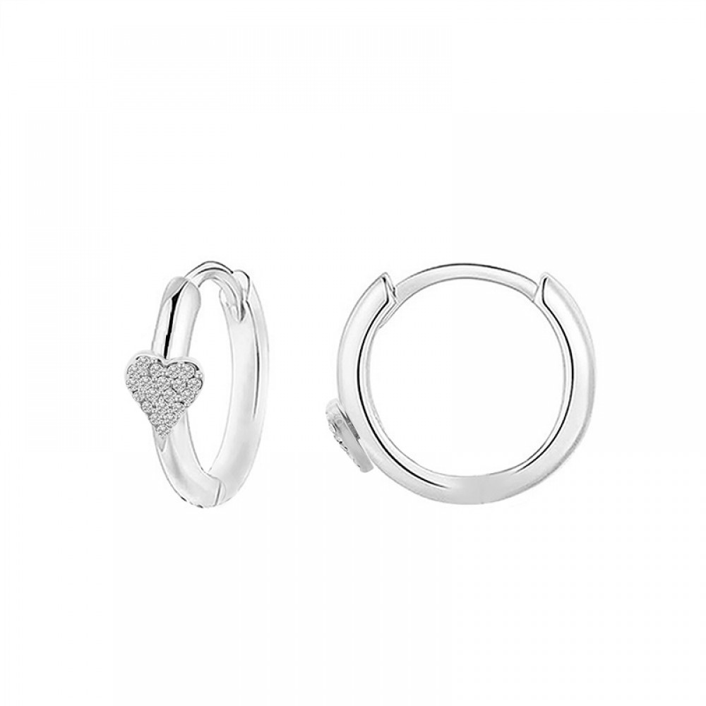 Orecchini "Mini Hoop Cuore Brillante"