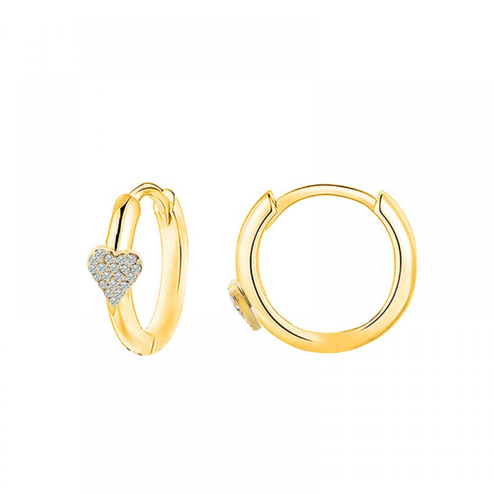 Orecchini "Mini Hoop Cuore Brillante"